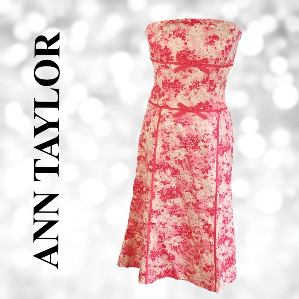 NWT ANN TAYLOR Strapless Floral Dress A0004.5